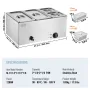 Kommerciel elektrisk madvarmer 4-pan bordplade buffet 15,5L