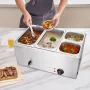 Kommerciel elektrisk madvarmer 4-pan bordplade buffet 15,5L