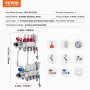 3-Branch Radiant Heat Manifold, 1/2" PEX Tubing Manifold, Stainless Steel PEX Manifold for Hydronic Radiant Floor Heating, Radia