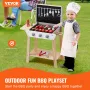21 pcs Kids BBQ grill Playset Wooden Cooking Grill Toy Set