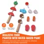 21 pcs Kids BBQ grill Playset Wooden Cooking Grill Toy Set