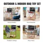 21 pcs Kids BBQ grill Playset Wooden Cooking Grill Toy Set