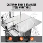 Commercial Electric Meat Bandsaw, 550W Stainless Steel Vertical Bone Sawing Machine, 19.1"x15" Workbench, 7.09 Inch Cutting Thic