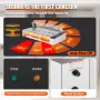 6-Pan Commercial Food Warmer, 6 x 8QT Electric Steam Table with Glass Cover, 1500W Countertop Stainless Steel Buffet Bain Marie 