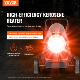 100000Btu Kerosene/Diesel Forced Air Torpedo Space Heater with Thermostat