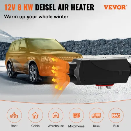 5-8KW Diesel Heater with silencers, 12V Parking Heater with LCD Switch and Muffler for Trucks Motor-Homes Boats Trailer,Diesel a
