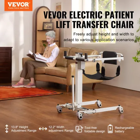 Electric Patient Lift Transfer Chair Folding Patient Lift Wheelchair 99.8 kg