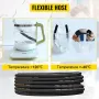Hydraulic Hose 3/8 inch x 100 ft, Coiled Hydraulic Hose 4800 PSI, Rubber Hydraulic Hose with 2 High-Tensile Steel Wire Braid, Bu