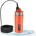 Solar Water Pump, 12V DC 96W Submersible Deep Well Pump, Max Flow 1.6 GPM, Max Head 230 ft, Max Submersion 98.4 ft, Solar