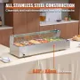 Commercial Electric Food Warmer Countertop Buffet 6*4.7 L with Glass Shield