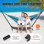 Portable Hammock Stand, 450lbs Capacity Steel Hammock Stand for 2 Person, Heavy Duty Adjustable Hooks Hammock Frame Fits 9.5-12.