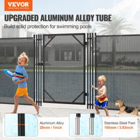 Pool Fence Gate 4 x 2.5 FT Removable Inground Pool Gate for Kids Security