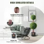 Artificial Boxwood Topiary Tree, 36 inch Tall (2 Pieces), Double Ball Faux Topiary Trees, Faux Plant w/ Extra Leaves & Pot & Sma