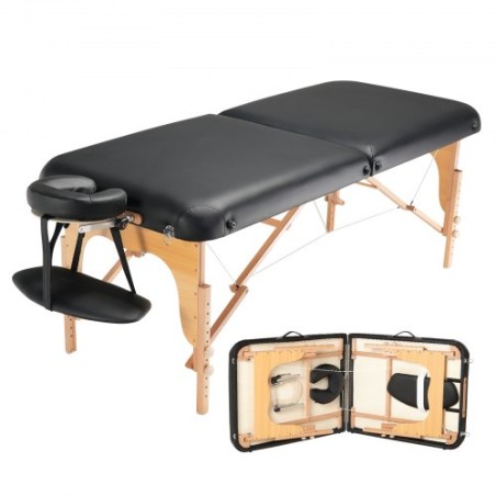 Professionel bred massage Tabel 30 "W, Heavy Duty Folding Massage Table, 8-niveau Højde Justerbar ansigtssalon tatoveringsseng,