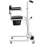 Electric Patient Lift Transfer Chair, One-Button Electric Lift Wheelchair with 180° Split Seat & Bedpan, Bathroom Bedside Commod
