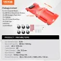 Mechanic Plastic Creeper, 1016 mm, 158.8 kg Capacity Automotive Rolling Garage Creeper with Molded Ergonomic HDPE Body Padded He