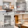 Range backsplash med hylde 36 x 33,9 tommer emhætte vægskjold