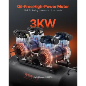 Air Compressor Compact Portable Oil Free Compressor 20 Gallon 90 PSI