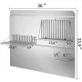Range Backsplash with Shelf 36 x 33.9 inch Range Hood Wall Shield Stainless Steel Backsplash Silver Splash Plate for Range Hood 