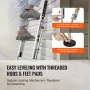 Ladder Levler, 23.4 inch Steel 550lbs Load Ladder Leveling Tool, Pitch Hopper, Stair Ladder Stabilizer with Storage, Easy to Use