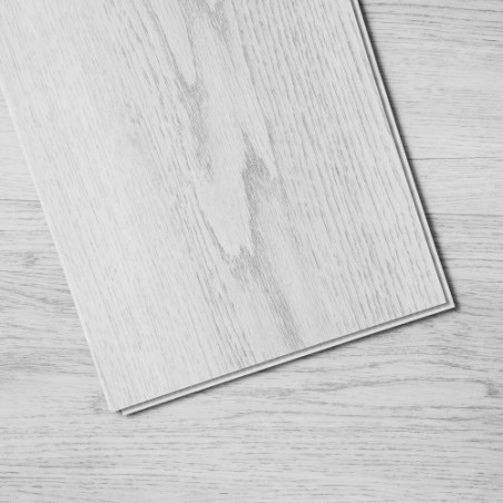 Interlocking Vinyl Floor Tiles 1220 X 185 mm, 10 Tiles 5.5mm Thick Snap Together, Light Gray Wood Grain DIY Flooring for