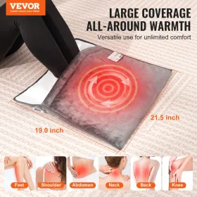 Electric Heated Foot Warmer Soft Flannel Foot Heating Pad 21.5" x 19.0"