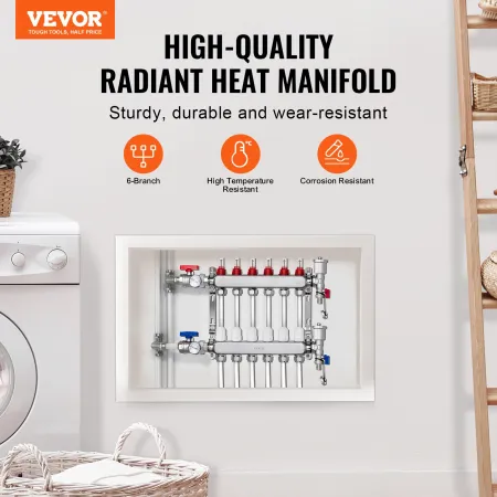 6-Branch Radiant Heat Manifold 1/2