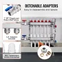6-Branch Radiant Heat Manifold, 1/2" PEX Tubing Manifold, Stainless Steel PEX Manifold for Hydronic Radiant Floor Heating, Radia