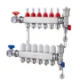 6-Branch Radiant Heat Manifold, 1/2" PEX Tubing Manifold, Stainless Steel PEX Manifold for Hydronic Radiant Floor Heating, Radia