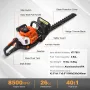 23.2-inch 26CC 2 Cycle Gas Hedge Trimmer, Gas Powered Handheld Hedge Trimmer with Dual Sided Dual Action Blade, 180° Adjustable 