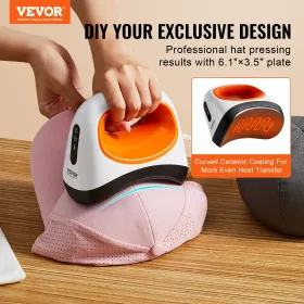 Hat pressemaskine mini hat varmepresse til hætter 6,1 x 3,5 tommer plade hvid
