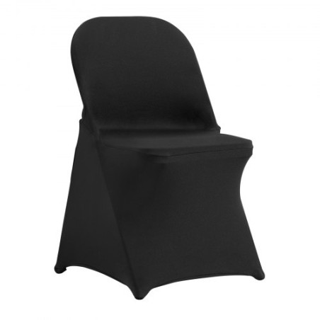 100PCS Black Stretch Spandex Folding Chair Covers, Universal Fitted Chair Cover, Removable Washable Protective Slipcovers, for