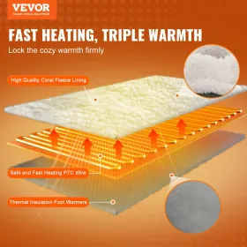 Electric Foot Warmer 6-Level Heating Slippers Feet Warmer with Smart Timer