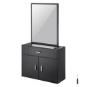 Salon Storage Cabinet, Wall Mounted Barber Salon Station for Hair Stylist, Hair Stylist Station Set, with 3 Sleeves, A Mirror,