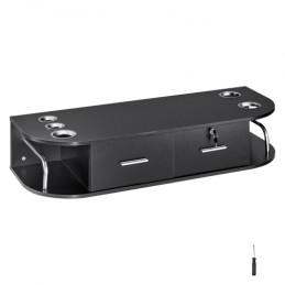 Wall Mount Styling Station, Hair Barber Bord med 5 hårtørrerholdere, 2 skuffer (en låsbar), skønhedssalonudstyr til