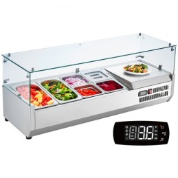 Countertop Refrigerated Salad Pizza Prep Station 140 W Glass Guard CE