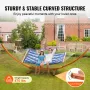 Wooden Hammock Stand, 475 lbs Capacity Universal 2 Person Hammock Frame Fits 9-13 ft Hammocks, Larch Wood Arc Adjustable Stand f