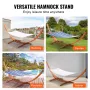 Wooden Hammock Stand, 475 lbs Capacity Universal 2 Person Hammock Frame Fits 9-13 ft Hammocks, Larch Wood Arc Adjustable Stand f