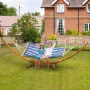 Wooden Hammock Stand, 475 lbs Capacity Universal 2 Person Hammock Frame Fits 9-13 ft Hammocks, Larch Wood Arc Adjustable Stand f