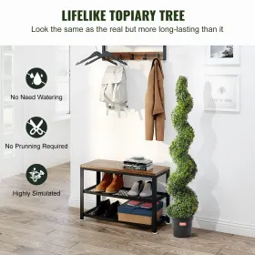 2 Pack 5' Artificial Boxwood Topiary Tree Faux Plant UV Decor In/Outdoor