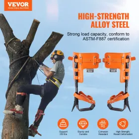 Tree Climbing Spikes Climbing Spurs Alloy Steel Arborist Equipment Orange