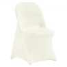 30PCS Ivory White Stretch Spandex Folding Chair Covers, Universal Fitted Chair Cover, Removable Washable Protective Slipcovers,