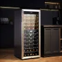 80-Bottle Wine Cooler, Dual Zone & Dual Temperature Wine Fridge, Freestanding Refrigerator with Circulating Air-cooling and Digi