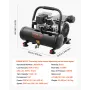 Air Compressor, 1 Gallon Steel Tank, 1HP 1.5 CFM 7bar Oil Free Air Compressor & Max. 120PSI Pressure, 68dB Ultra Quiet Portable 