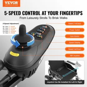 Intelligent Foldable Electric Wheelchair Motorized Power Chair 265 lbs