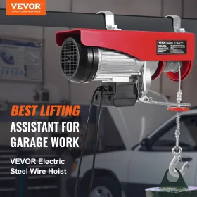 Electric Hoist Crane Winch 2640 lbs with 14 ft Wired Remote Control 230V