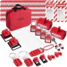 Elektrisk lockout -tagout -kit, 47 pcs Safety Loto Kit inkluderer hængelåser, hasps, tags, nylonbånd, stik lockouts, kredsløb