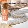 10.2 cm x 609.6 cm Dust Collection Hose Thickened PVC Flexible Clear Hose