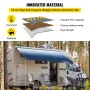RV Awning, Awning Replacement Fabric 18 FT, Slate Blue RV Awning Replacement, 15oz Vinyl Material Replacement Awning, Sun Shade 