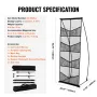 Brochure Display Stand 4-Tier 8 Pocket Mesh Litteratur Display